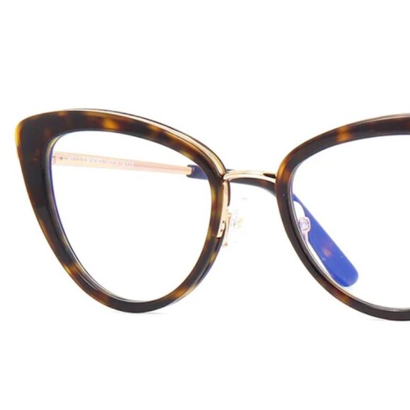 Tom Ford Blue Control Eyeglasses - TF5580B 052 Dark Havana/Gold 53mm - Picture 2 of 4